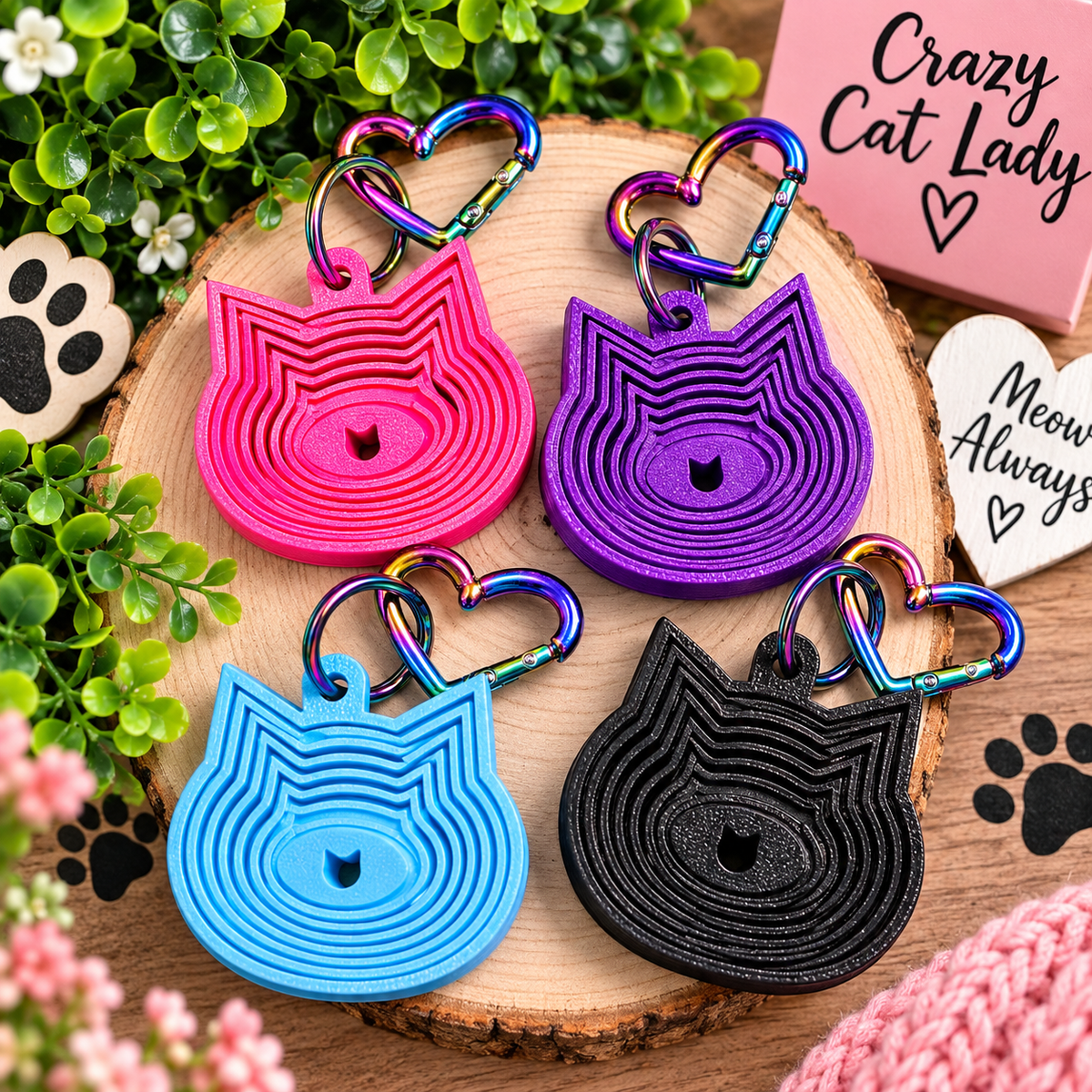 Flexi Cat Fidget Keychain