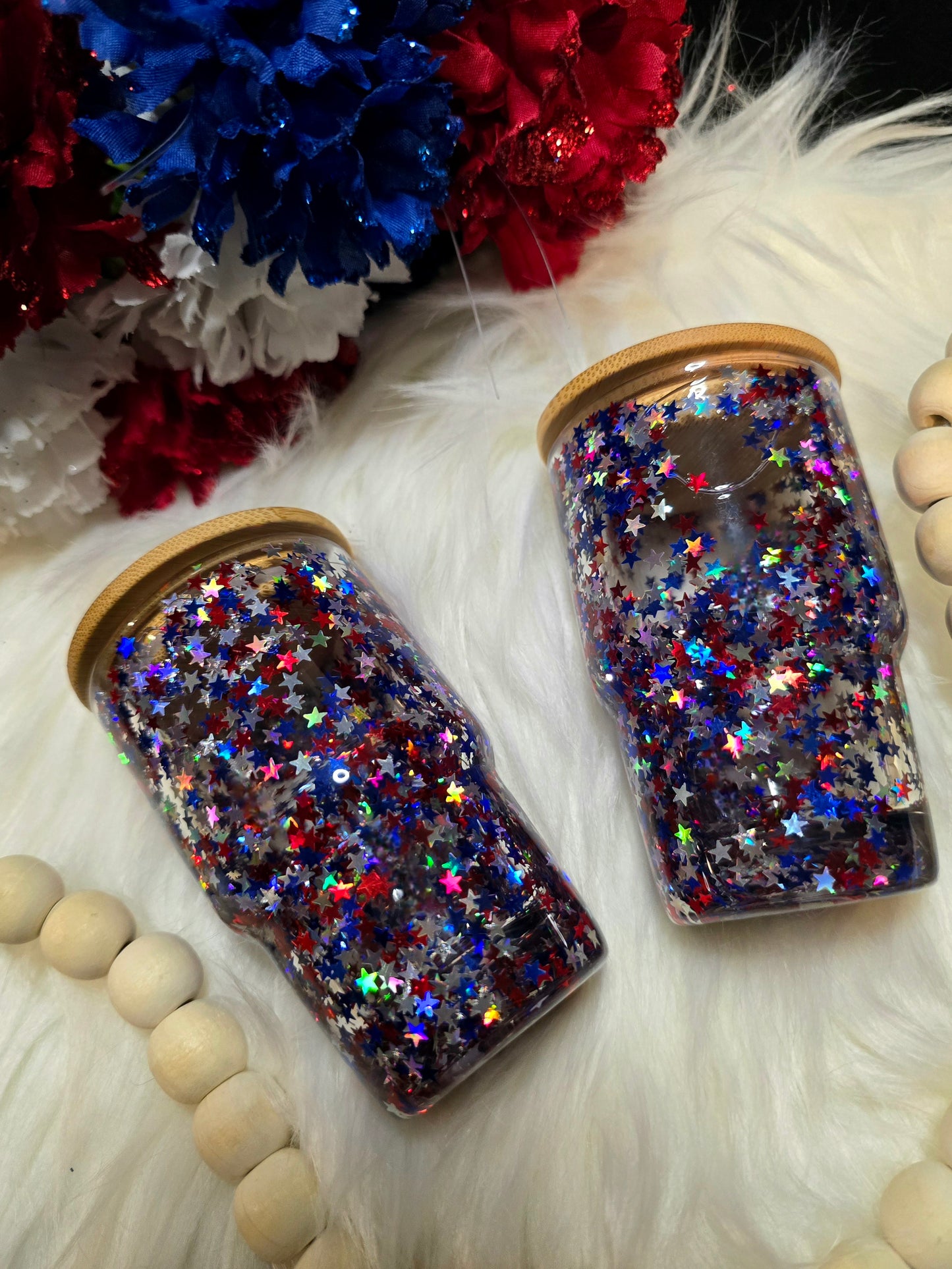 Patriotic snowglobe shotglass set