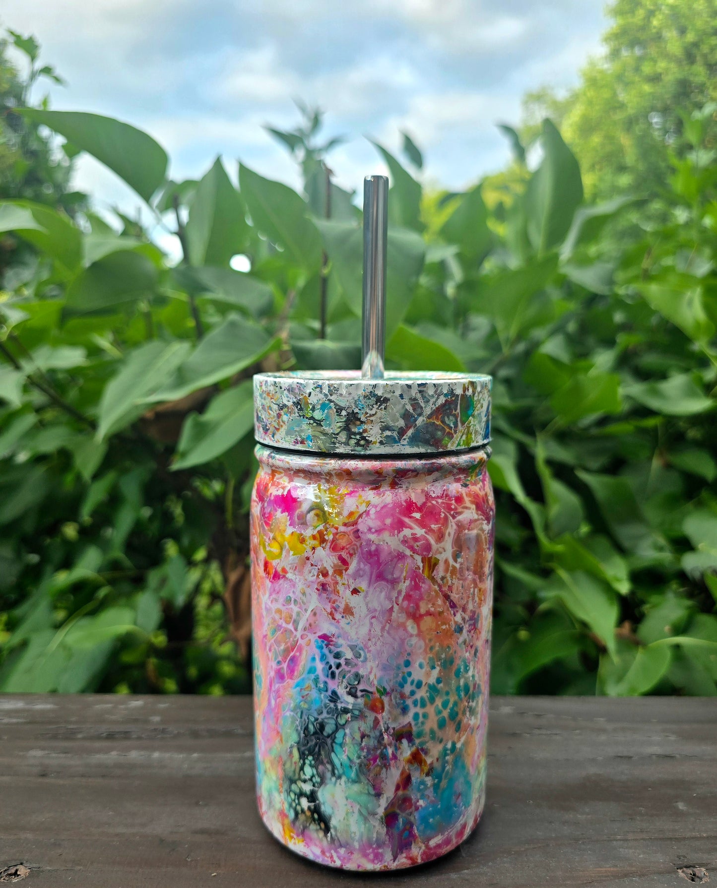 Paint pour 17oz mason jar