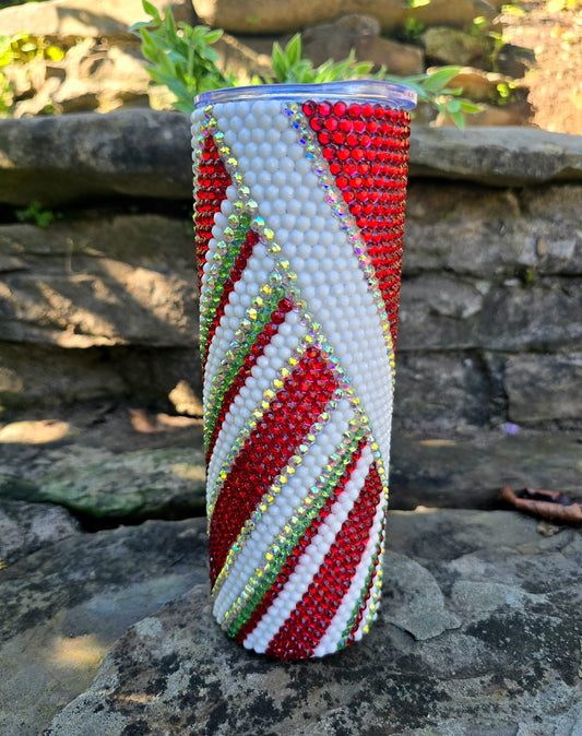 Candy Cane 20oz Rhinestone