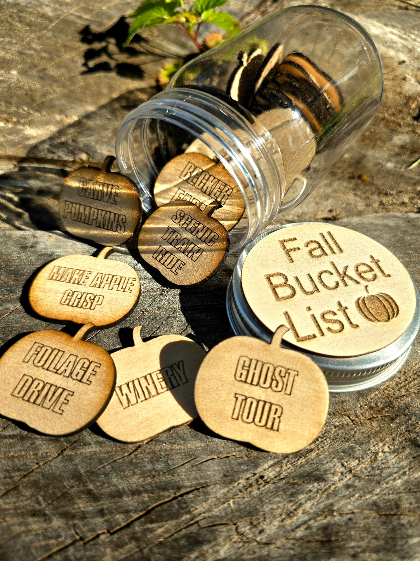 Fall bucket list token jar