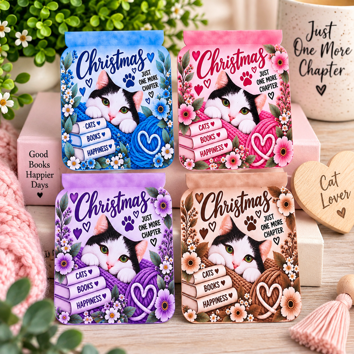Christmas The Cat Magnetic Bookmarks