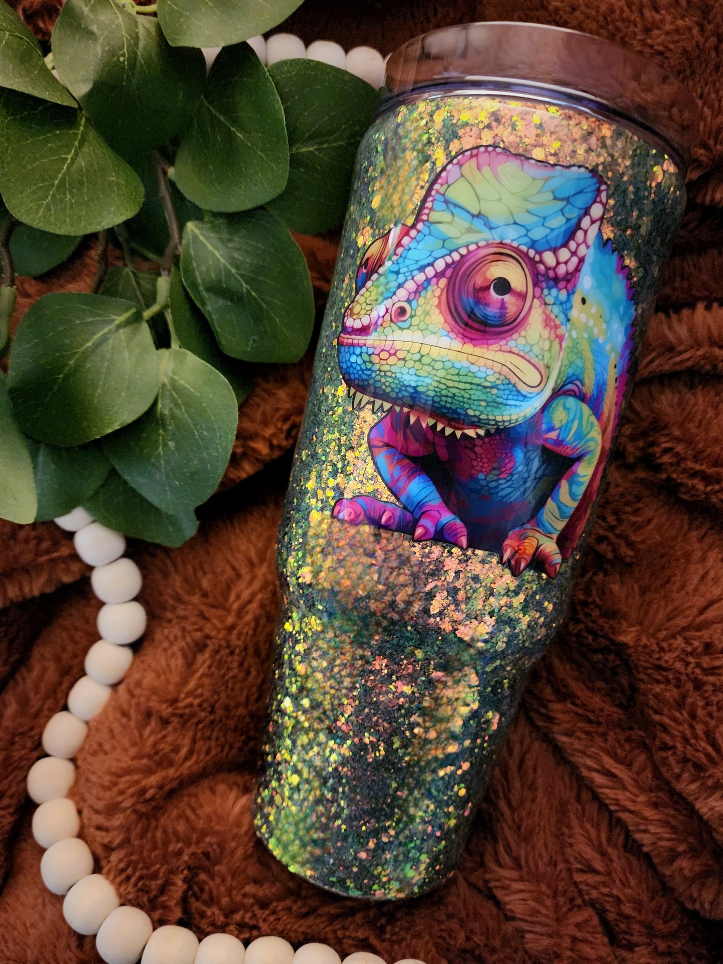 Psychedelic Chameleon 30oz tumbler