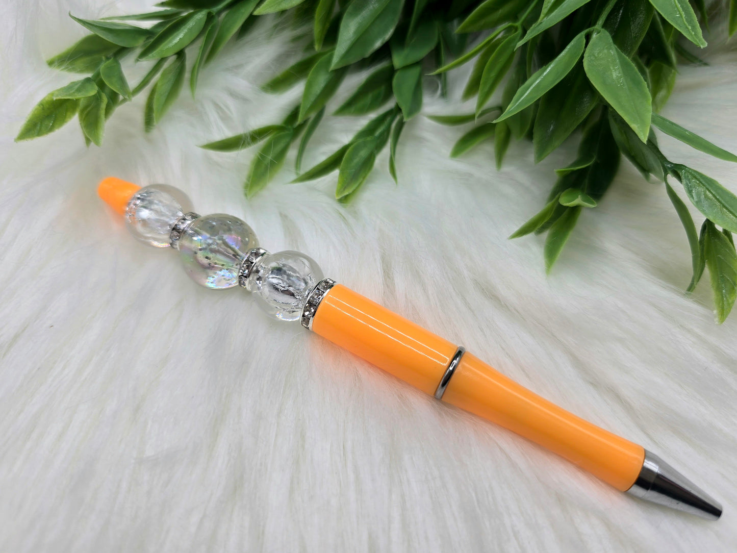 Orange Creamsicle Beaded Pen