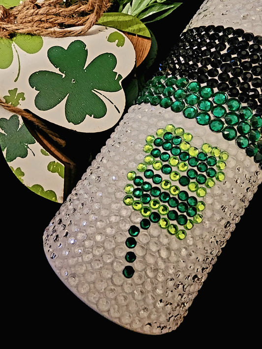 Rhinestoned Shamrock 20oz tumbler