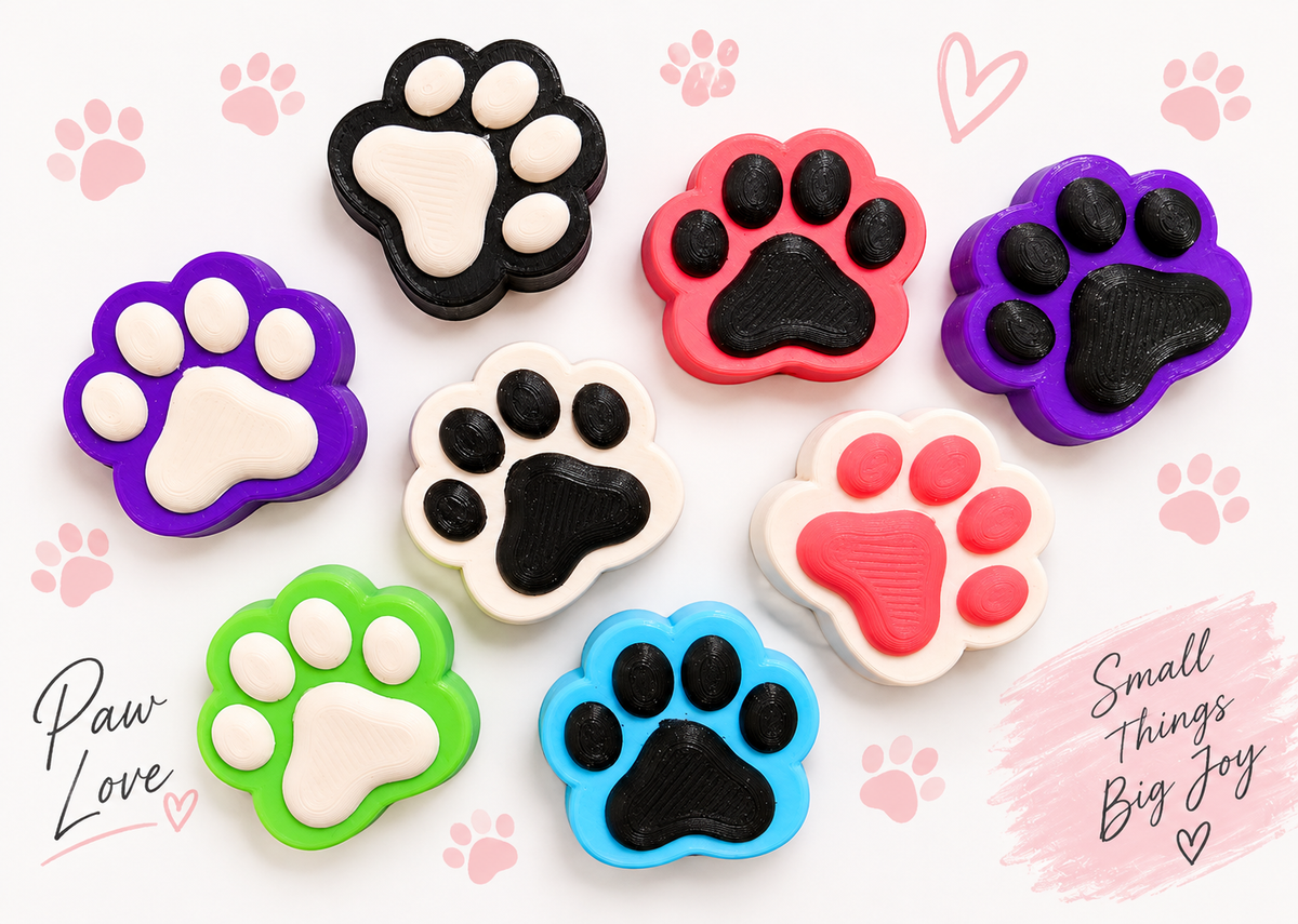 3D Paw Print Magnets